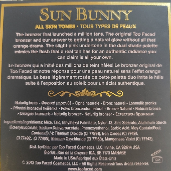 Too Faced Sun Bunny Bronzer New in Box - Picture 3 of 6